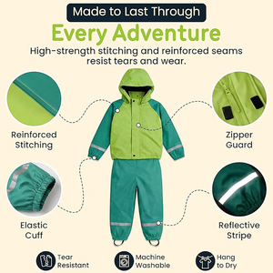 Vêtements d'extérieur pour enfants <span class=keywords><strong>de</strong></span> haute qualité, combinaison imperméable avec capuche, combinaison <span class=keywords><strong>de</strong></span> <span class=keywords><strong>pluie</strong></span> pour bébé, imperméable une pièce pour enfants - Product Image 6