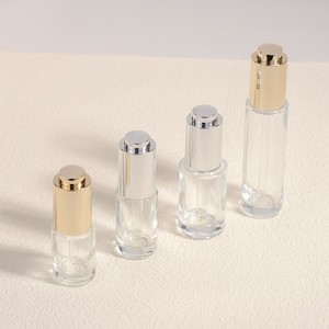 Flacon compte-gouttes en verre vide pour huile essentielle pour les yeux, 10 <span class=keywords><strong>ml</strong></span>, 15 <span class=keywords><strong>ml</strong></span>, 20 <span class=keywords><strong>ml</strong></span>, 30 <span class=keywords><strong>ml</strong></span>, avec bouton poussoir hydraulique doré ou argenté - Product Image 3