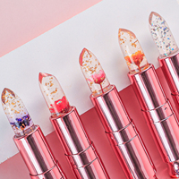 Rouge à lèvres transparent magique effet fleur avec feuille d'or, baume à lèvres gelée, rouge à lèvres changeant de couleur, marque privée
