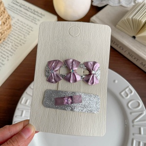 <b>Sweet</b> Glitter Hair Clips For Women Daily Use Cardboard Packaging Handmade <b>Flowers</b> Style Hairpin - Product Image 5