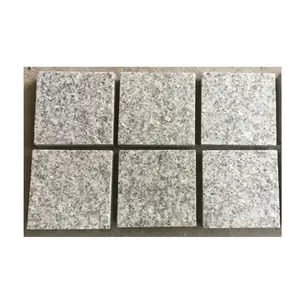 G603 grey granite paving stone granite cobble stone flamed tile cubic stone driveway pavement