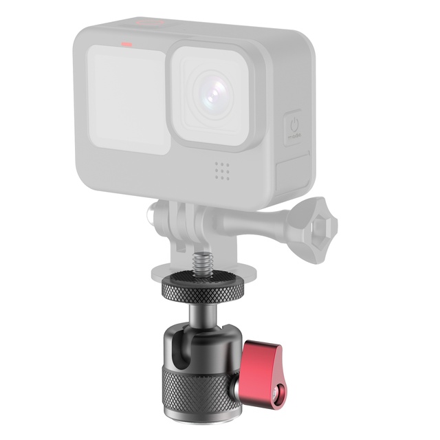 Metal Ball Head Mount Adapter 1/4 Screw Base for Smartphones GoPro Insta360 and Selfie Stick Photography Accessories