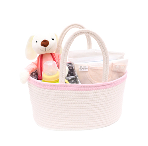 <span class=keywords><strong>Panier</strong></span> à <span class=keywords><strong>linge</strong></span> pliable de corde de coton de caddie de couche-culotte de bébé pour des enfants avec le séparateur amovible - Product Image 5