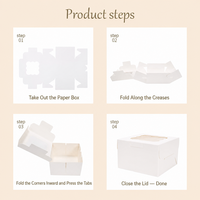 Boîte à confiseries en carton blanc recyclable personnalisée OEM avec languettes de fermeture pour gâteau de fête