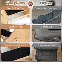 Escaliers pour chiens en bois massif rampe pour chien à 3 marches pour lit haut canapé voiture-escabeau pour animaux de compagnie essentiels pour chat chien chiot