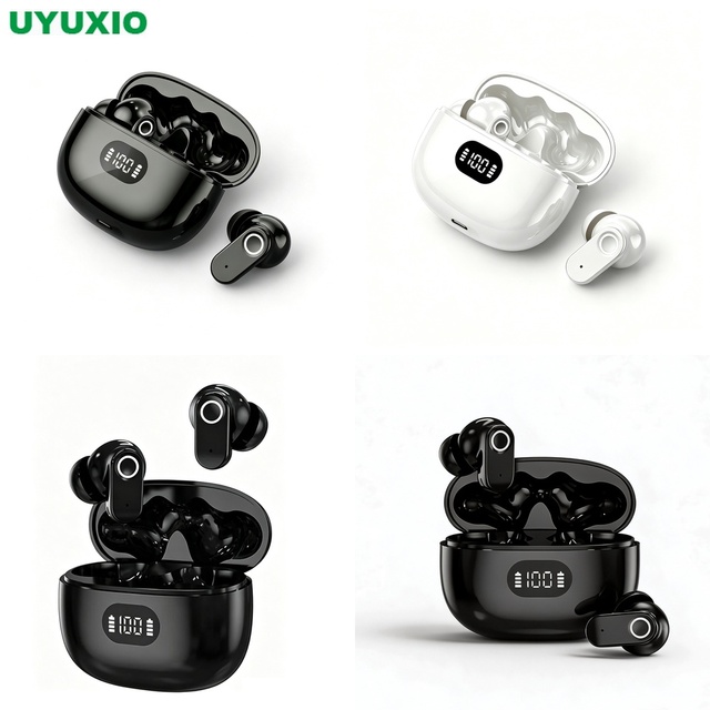 True Wireless Earphones TWS Earphones HiFi Stereo Earbuds Digital Display HiFi Sound Bluetooth 5.4 for Running Gym Office
