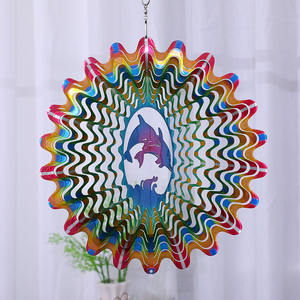 Decoración de Jardín Personalizada para Exteriores, Molinillo de Viento 3D, Flor Colorida de Acero Inoxidable de 12 Pulgadas, Recubrimiento en Polvo con Acabado Antiguo - Product Image 4