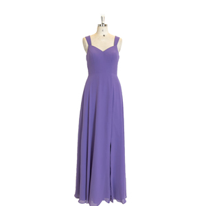 วัยรุ่นเสน่ห์ขา Slit อย่างเป็นทางการชุดราตรีชุดยาวสีม่วงเพื่อนเจ้าสาวงานแต่งงานเจ้าสาวชุดแม่บ้าน - Product Image 1