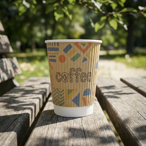 Contenants pour boissons chaudes 20oz bleus, gobelets en papier ondulé compostables à double paroi pour pique-nique et <span class=keywords><strong>voyage</strong></span>, usage commercial robuste - Product Image 1