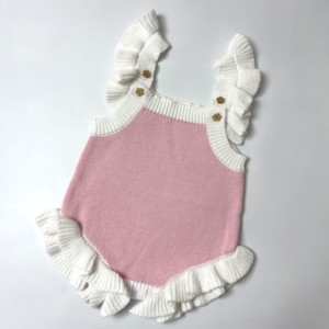 Offre Spéciale bébé barboteuse tricoté nouveau-né bébé fille vêtements couleur unie sans manches enfant en bas âge garçon barboteuse Cool été enfants vêtements - Product Image 3