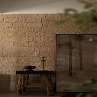 Panneau 3D en argile souple PU à texture de brique |   Rustique Wabi-Sabi |   Utilisation commerciale domestique |   Mur décoratif de la salle de thé de la maison d'hôtes |   5