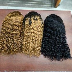 Perruques Courtes Bouclées Ondulées Effet Vague d'Eau en Cheveux Humains, Vente en Gros, Cheveux Brésiliens Vierges Ondulés Bouclés, HD Transparent pour Perruques Frontales pour Femmes - Product Image 1