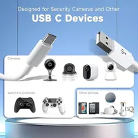 1 Pack Câble USB-A vers USB-C (USB2.0) blanc de 2 m pour la charge rapide et la synchronisation des données pour téléphone, tablette et appareils intelligents