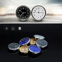 Jam Digital Tempel Pintu Interior Mobil Mini, Mekanisme Quartz, Diameter 40mm, Jam Mobil Bercahaya, Ornamen Mobil