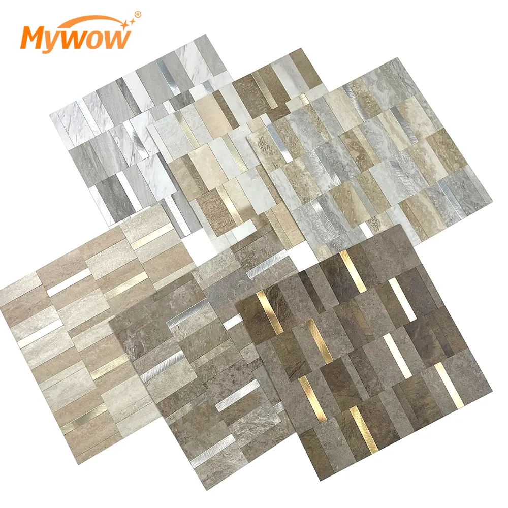 Mosaico de Pvc autoadhesivo pulido, azulejos hexagonales de aluminio para baño, cocina, remodelación de pared contra salpicaduras