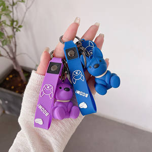 Großhandel Harz Hocken Welpen Hund Anhänger Kawaii Tier Französisch Bulldogge Schlüssel ring Schult asche Geschenk Rucksack Mobile Keychai - Product Image 3