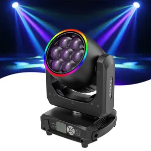 AOPU 7*40W 4 in1 LED Mini occhio dell'ape che si muove la testa zoom lavare il palco di illuminazione con luce ausiliaria