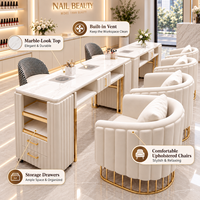 Ensemble table et chaise de manucure moderne pour salon de beauté, durable et facile à nettoyer