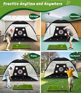 Redes de golf para práctica en el patio trasero con pelotas de golf reales y tapete Tri-Turf para práctica de golf en interiores y exteriores, para chipping y putting. - Product Image 6
