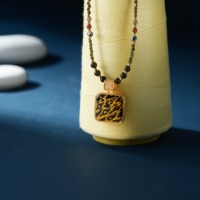 Chaînes tendance en alliage TANGPEI plaqué argent/or, design 'Night Totem', pendentif carré à imprimé léopard, perles, cadeau pour femme