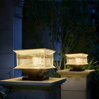 Lampe intelligente XIUBEN pour extérieur, jardin, LED solaire, murale, pour poteaux de clôture, carrée, étanche