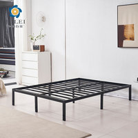 JULEI DJ-PK23 Cadre de lit en acier pour lit Queen, Twin, Full, Double, base plateforme métallique, portable