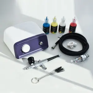 110V Pro aerografo Kit spazzola aria compressore con 0.2mm 0.3mm 0.8mm spazzole aerografo & Kit di pulizia per la pittura Hobby modello