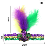 Mardi Gras Fleur Di Lis Sequin Bandeau Nouvelle-Orléans Mascarade Masque Fête Enfant Chapeaux pour les Fêtes du Nouvel An Emballé dans un sac