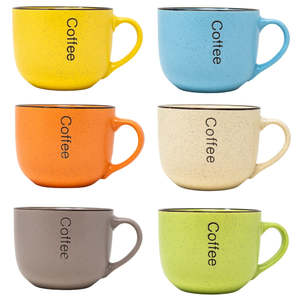 Set di 6 tazze Jumbo 400 ml colorato caffè raccolta tazze bevande - Product Image 1