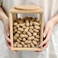 Distributeur de rangement hermétique en bambou pour cuisine : céréales, riz, farine, snacks, bonbons – Conteneur de stockage alimentaire domestique
