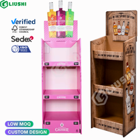 Boisson personnalisée boisson vin bière canette bouteille étagère ronde sol papier ondulé Pos carton présentoir supports pour supermarché