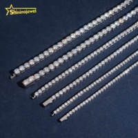 Chaîne Tennis en Moissanite Certifiée GRA en Acier Inoxydable de Haute Qualité Hip Hop 3mm 4mm 5mm, Testée au Diamant