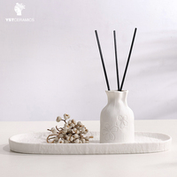 Ensemble d'accessoires de salle de bain en céramique recyclée Botanical Whisper Collection Décoration blanche durable en gros | YST Ceramics Factory