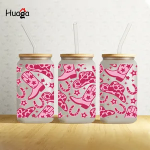 Huaga 16oz size UV DTF wraps transfer for libbey glasses