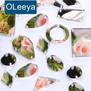 Strass à coudre en acrylique miroir Oleeya, tailles assorties, pour travaux manuels DIY, pierres plates à coudre pour décorations de vêtements et robes - Product Image 1