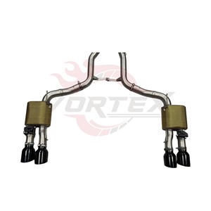 Échappement arrière à soupapes sablée par le jet de sable Vortex pour Maserati Quattroporte Trofeo M156 avec silencieux à bouclier thermique et embouts quadruples noirs U - Product Image 3