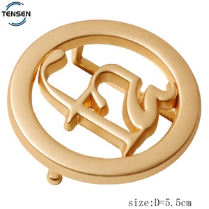 Luxe Riemgesp Leverancier Ronde Vorm Gouden Logo Designer Holle Auto Merk Gesp Voor Vrouwen Riem - Product Image 2