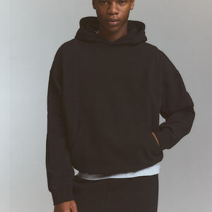 เสื้อฮู้ดผ้าฝ้ายสำหรับผู้ชายผ้าเทอร์รี่ฝรั่งเศสสำหรับฤดูหนาวย้อมสีล้วนดีไซน์โลโก้ตามสั่ง - Product Image 1