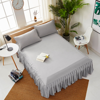 Jupe de lit en microfibre brossée en polyester avec design élastique ajusté, fabricant de jupes de lit pour chambre à coucher