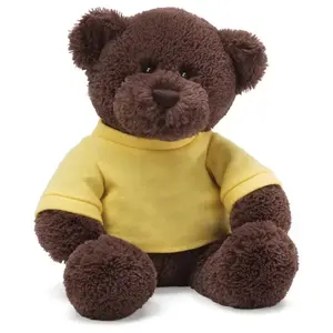 Oso de peluche de varios colores con logotipo personalizado con camisetas rosas, regalos de diseño OEM, oso de peluche suave relleno