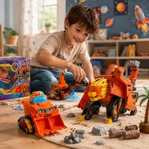Juguete 2 en 1 Transformable, Robot León Fusionado, Vehículo de Construcción, Figura de Acción para Niños, Regalo para Niños - Product Image 4