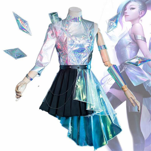 Nuovo Costume Cosplay <span class=keywords><strong>K</strong></span>/<span class=keywords><strong>DA</strong></span> All Out Seraphine di League of Legends, Outfit Olografico per Performance - Product Image 1