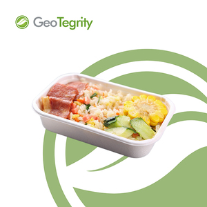 Emballage de moulage de pulpe de bagasse de canne à sucre biodégradable compostable sans PFAS plateau alimentaire avec couvercle pour service de gelée de nouilles à <span class=keywords><strong>sushi</strong></span> - Product Image 3