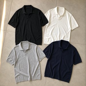 T-shirt Polo da Uomo Oversize 4XL Premium, Tinta Unita, Spessa, per Ingrosso e Confezioni, di Tendenza - Product Image 3