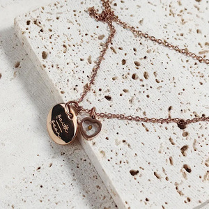 Venta al por mayor <span class=keywords><strong>de</strong></span> acero inoxidable mostaza semilla colgante collares chapado en oro Rosa Fe sobre el miedo cristiano encanto Collar para regalo - Product Image 4