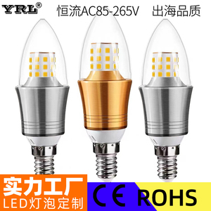 หลอดไฟเทียน LED yrl E14 6000K สีขาวอบอุ่นแก้ว2835 SMD 90 CRI 1000LM AC 85-265V CE รับประกัน2ปี - Product Image 3