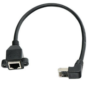 Câble d'extension réseau RJ45 coaxial personnalisé avec gaine PVC, 1FT 3FT 5FT 8FT, coudé gauche/droite/haut, mâle vers femelle, pour montage sur panneau - Product Image 2