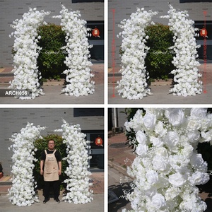 Arreglo Floral de Rosas Blancas en Arco, Fondo de Flores Artificiales de Seda de Lujo para Ceremonia de Boda, Decoración para Cabina de Fotos - Product Image 2