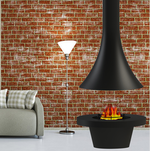 Estufa de <span class=keywords><strong>Leña</strong></span> de Diseño Moderno para Calefacción Interior, <span class=keywords><strong>Chimenea</strong></span> Suspendida con <span class=keywords><strong>Cristal</strong></span> Redondo Grande - Product Image 6
