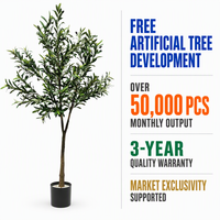 Arbre d'olivier artificiel réaliste, plante en pot artificielle, double tronc, feuillage dense, décoration intérieure pour hôtel, bureau, vente en gros OEM